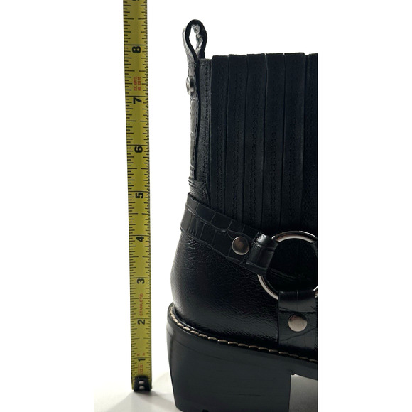 Donald Pliner Mai Womens Black Leather Moto Booties Harness Size 7.5M New $298 - Picture 9 of 12